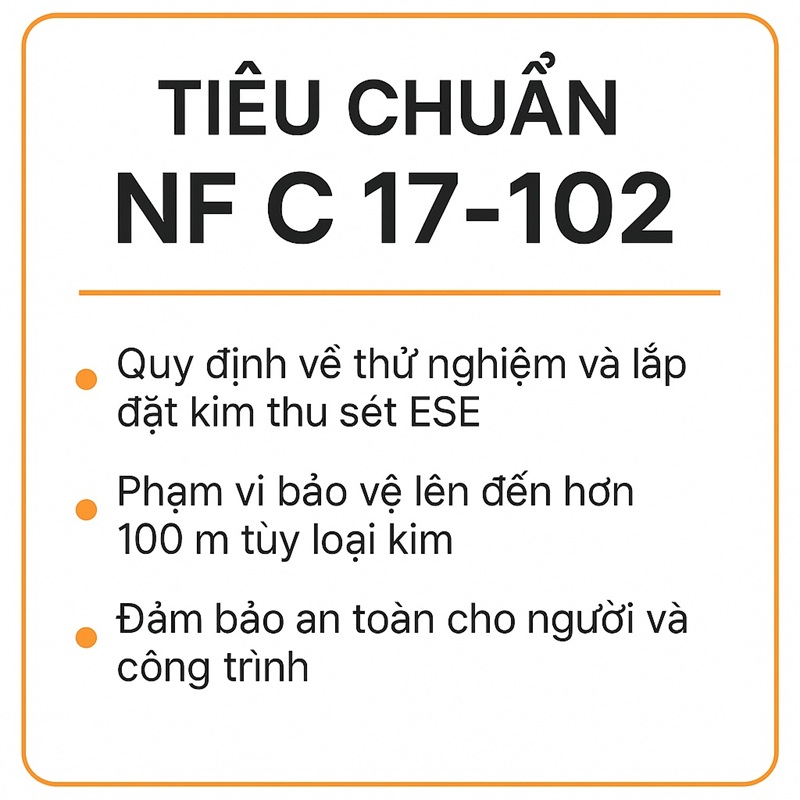 Tiêu Chuẩn NF C 17-102 Là Gì? Quy Định Về Kim Thu Sét Chủ Động Chuẩn Quốc Tế